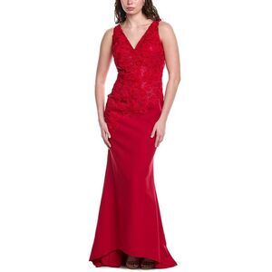 Rene Ruiz Womens  Applique Gown, Red